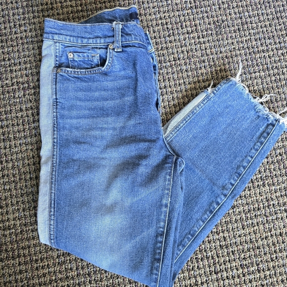 7 For All Mankind Blue Cropped Ankle Jeans - Picture 13 of 13